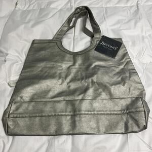 BEYONCE Fragrance Collection Large Metallic Fabric Tote Style Handbag - NWT